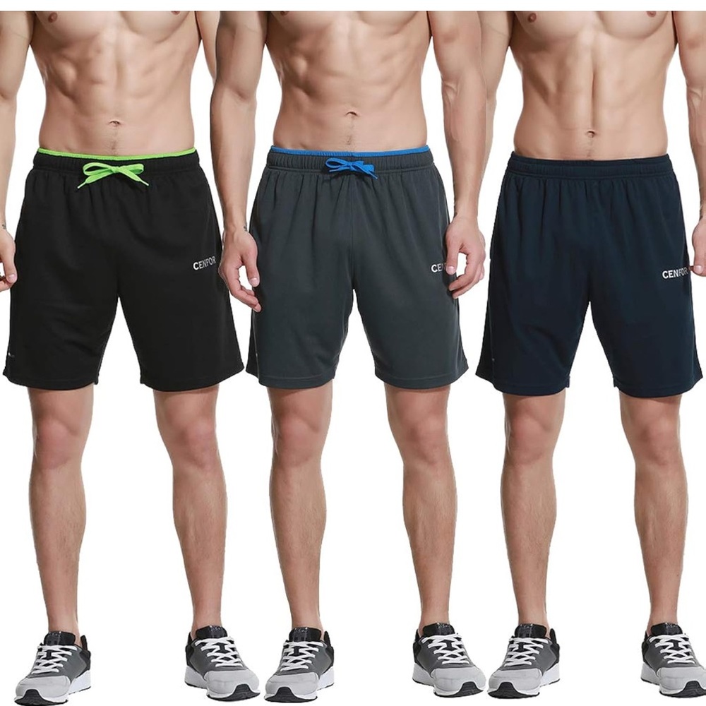 NWT -Men's 7" Athletic Workout Shorts with Pockets  Quick Dry Breathable